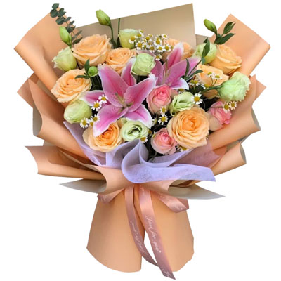 红河11朵玫瑰桔梗百合，陪你每个季节